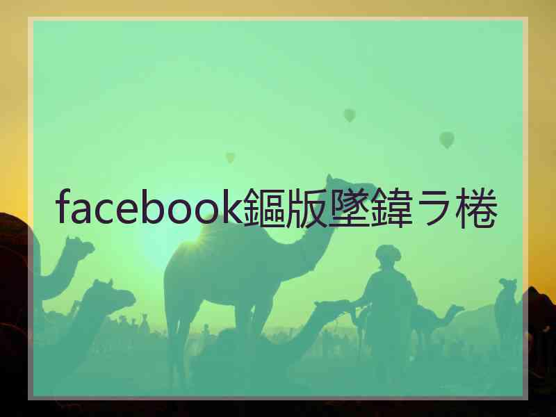 facebook鏂版墜鍏ラ棬