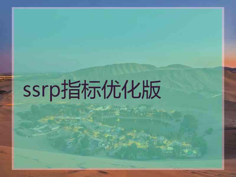 ssrp指标优化版