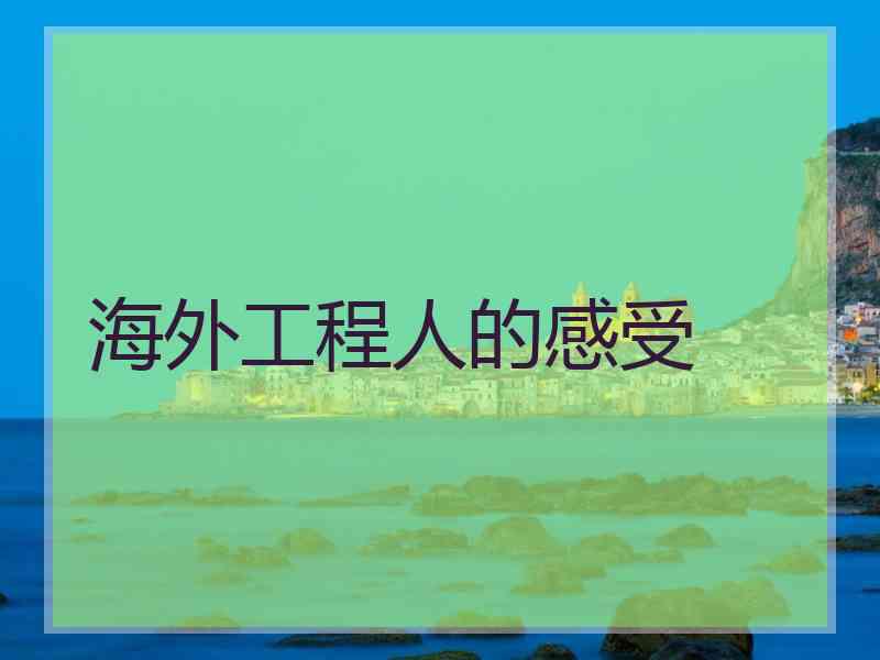 海外工程人的感受