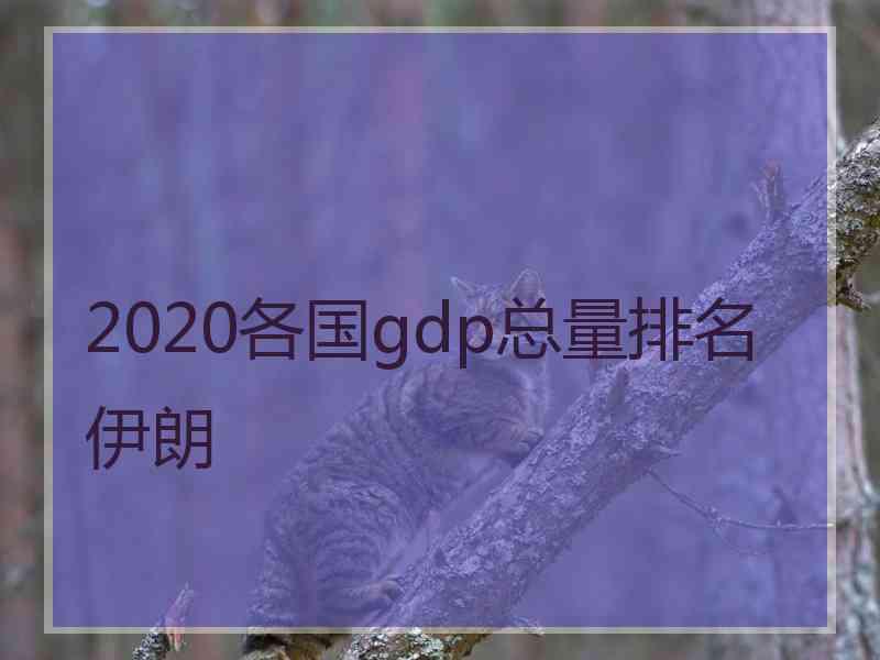 2020各国gdp总量排名伊朗