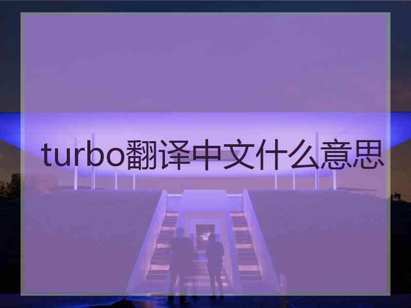 turbo翻译中文什么意思