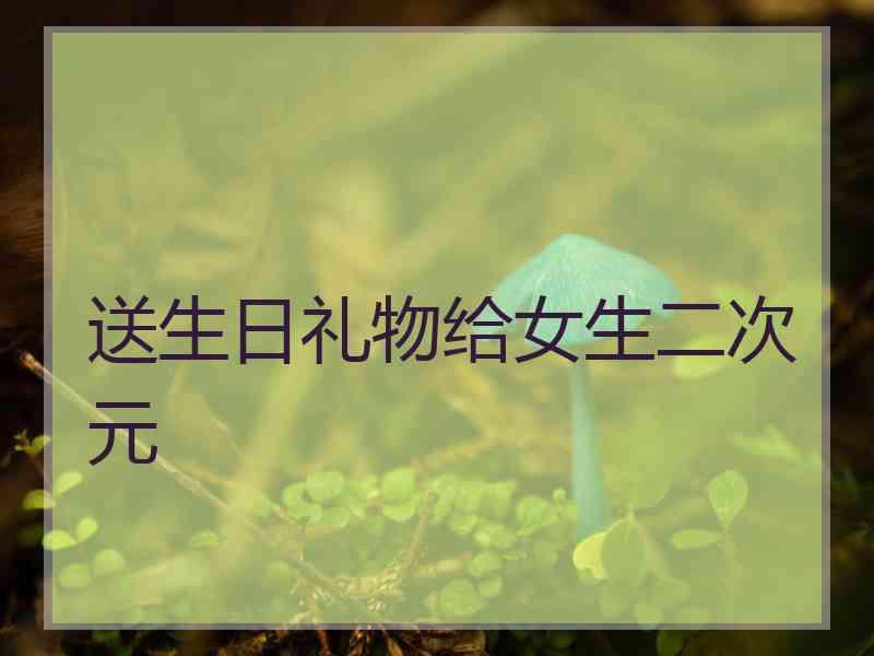 送生日礼物给女生二次元