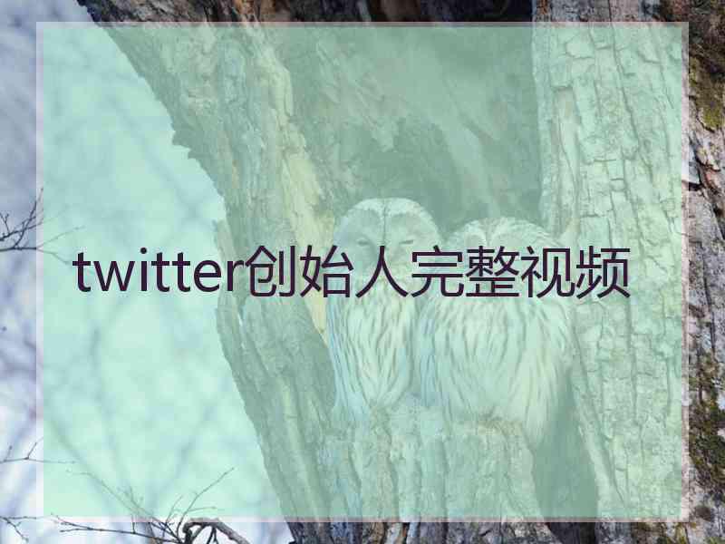 twitter创始人完整视频