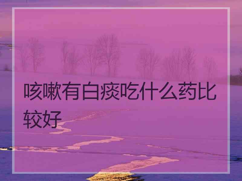 咳嗽有白痰吃什么药比较好