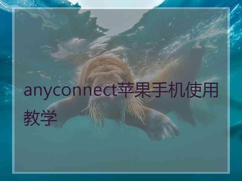 anyconnect苹果手机使用教学