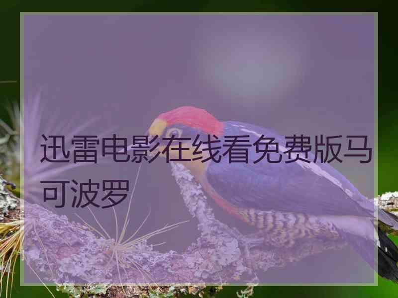 迅雷电影在线看免费版马可波罗