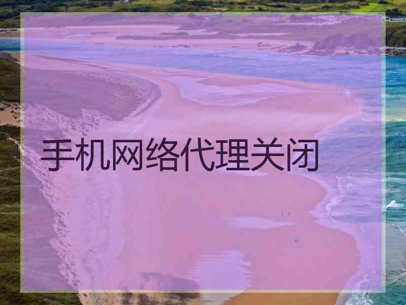 手机网络代理关闭