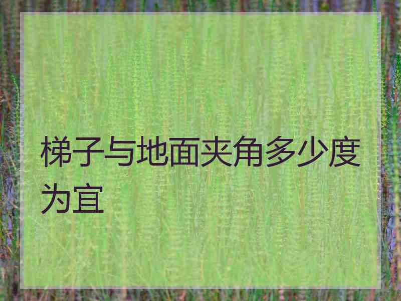 梯子与地面夹角多少度为宜