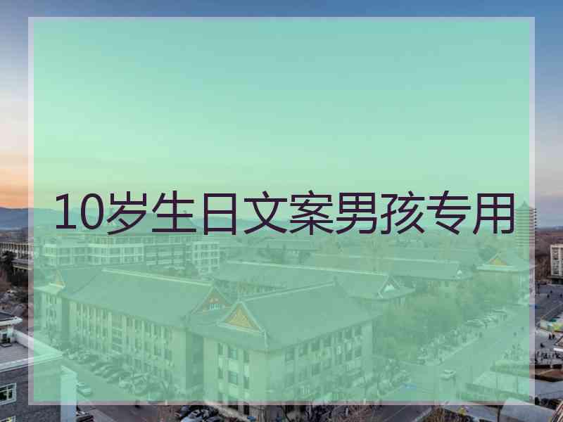 10岁生日文案男孩专用