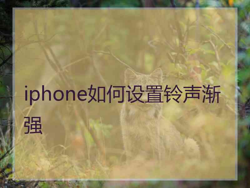 iphone如何设置铃声渐强