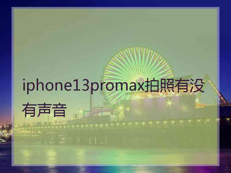 iphone13promax拍照有没有声音