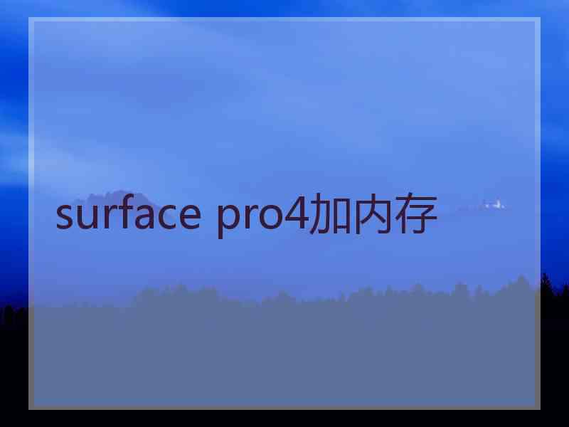 surface pro4加内存