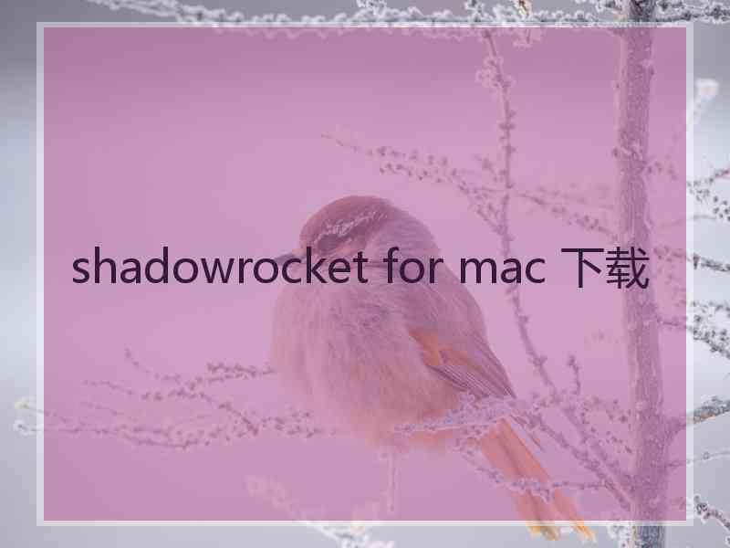 shadowrocket for mac 下载