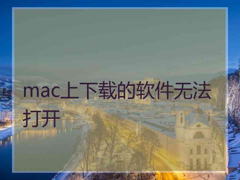 mac上下载的软件无法打开