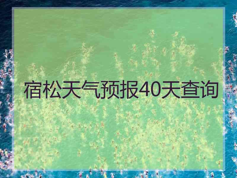 宿松天气预报40天查询