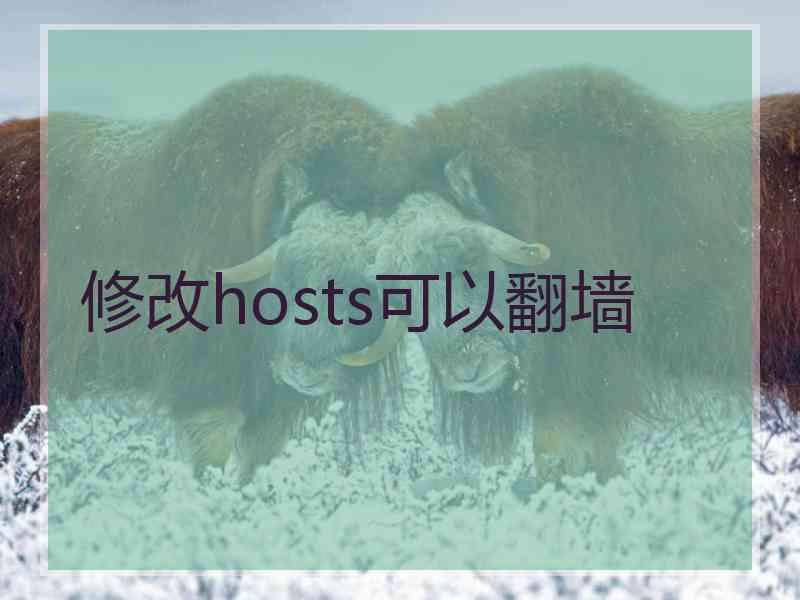 修改hosts可以翻墙