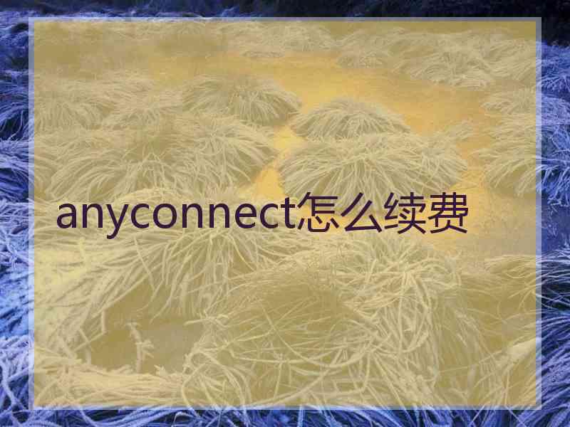 anyconnect怎么续费