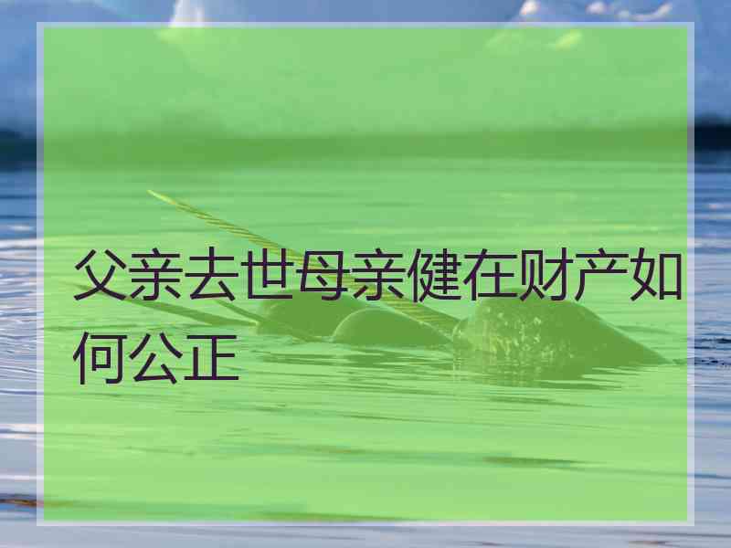 父亲去世母亲健在财产如何公正