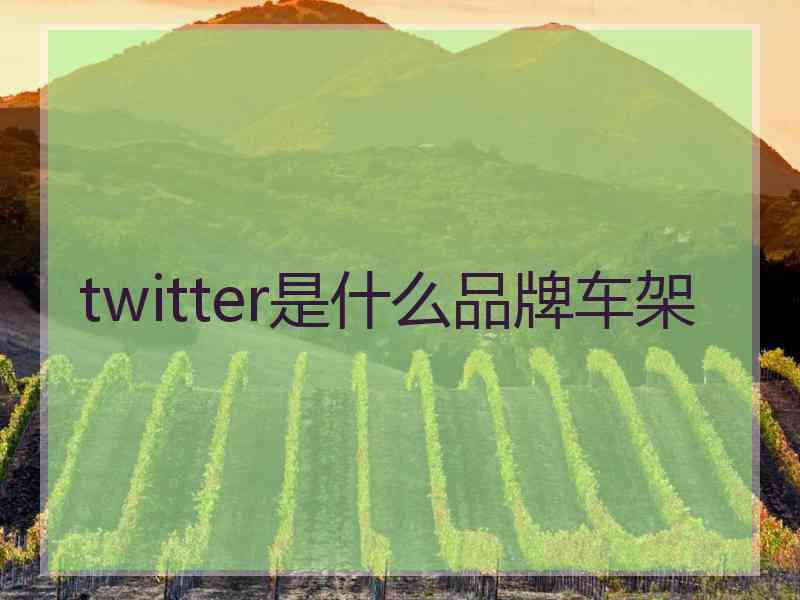 twitter是什么品牌车架