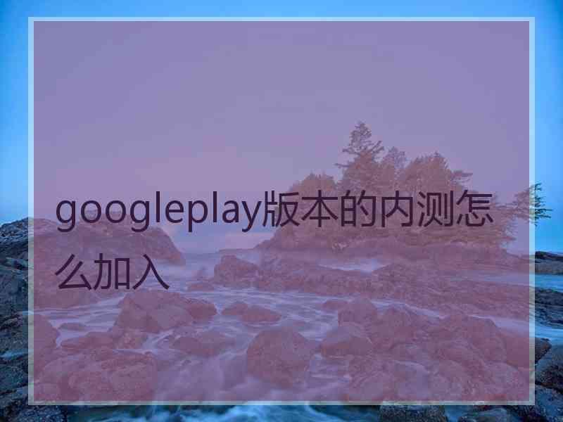 googleplay版本的内测怎么加入