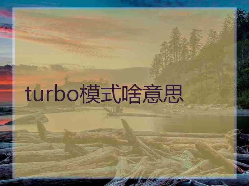 turbo模式啥意思