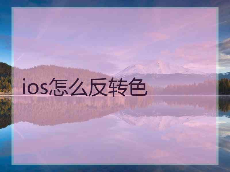 ios怎么反转色