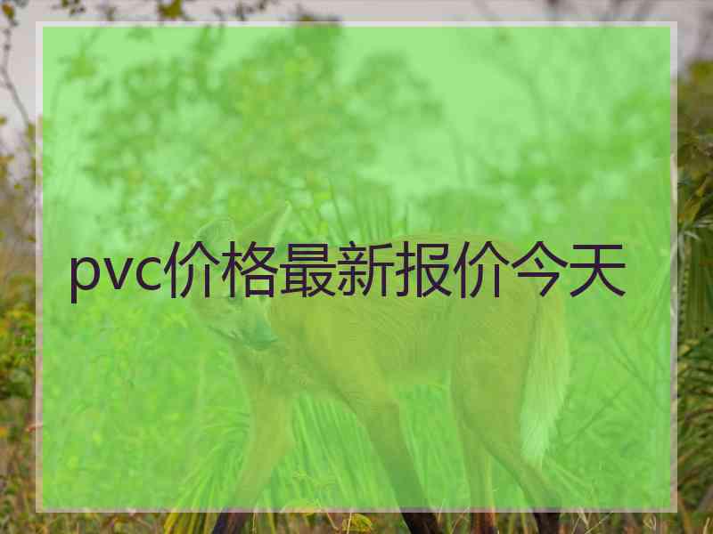 pvc价格最新报价今天