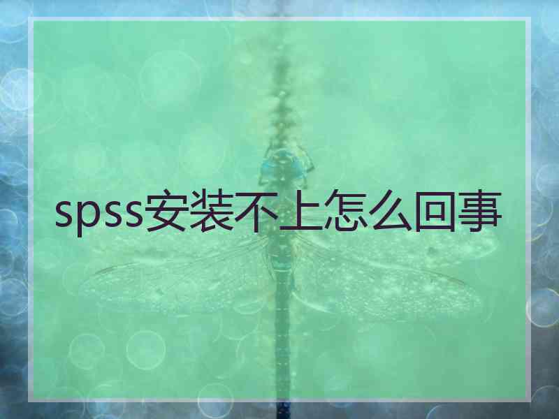 spss安装不上怎么回事