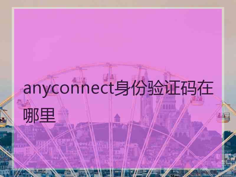 anyconnect身份验证码在哪里