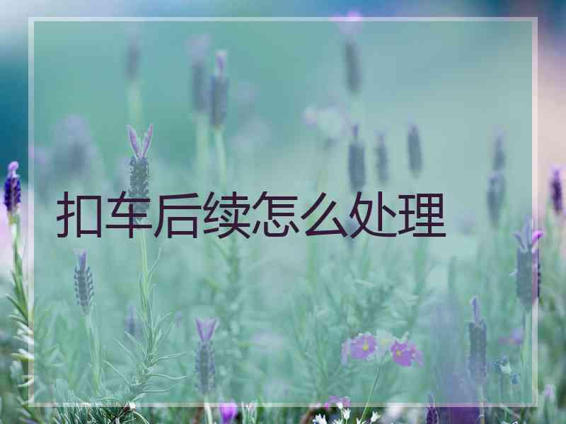 扣车后续怎么处理