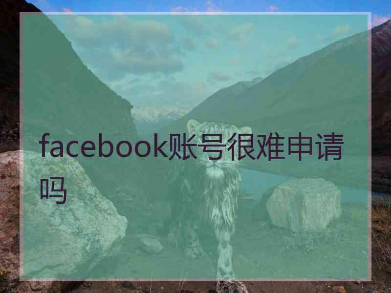 facebook账号很难申请吗