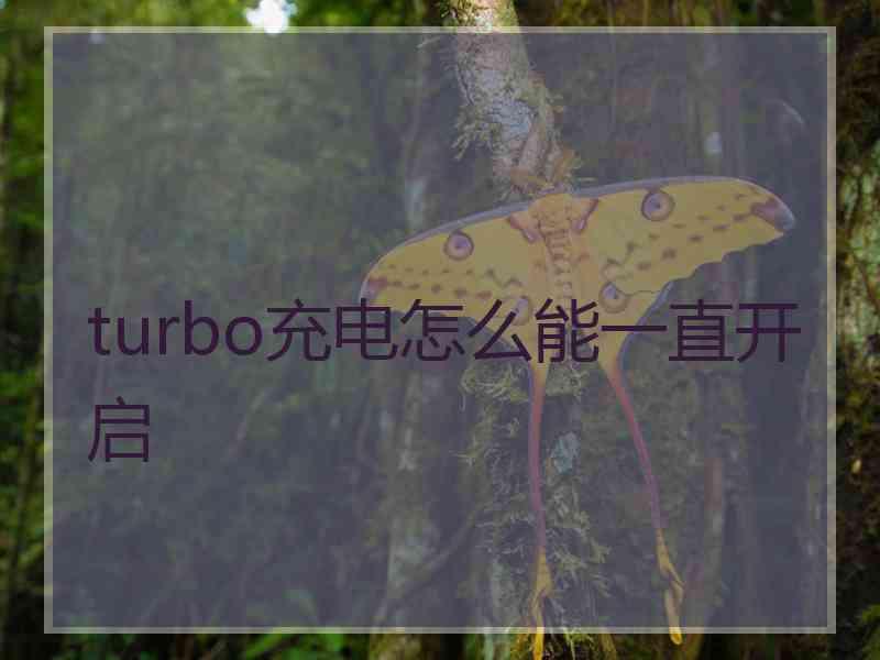 turbo充电怎么能一直开启