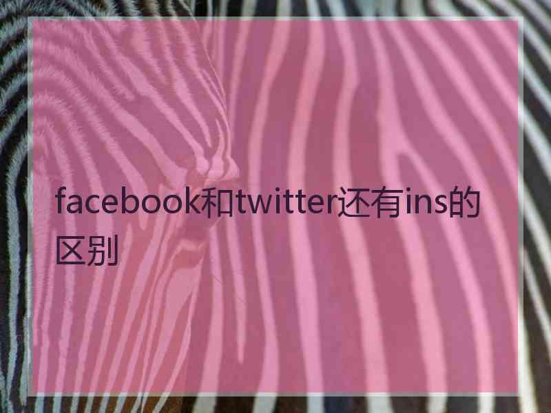 facebook和twitter还有ins的区别