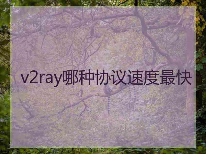 v2ray哪种协议速度最快