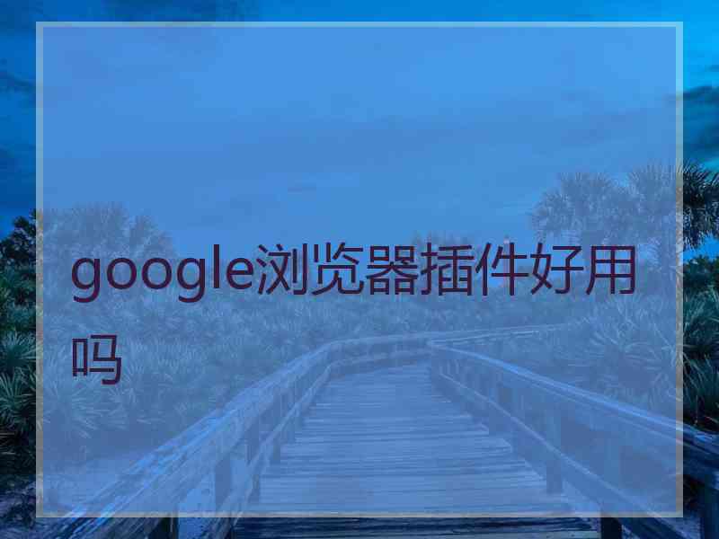 google浏览器插件好用吗