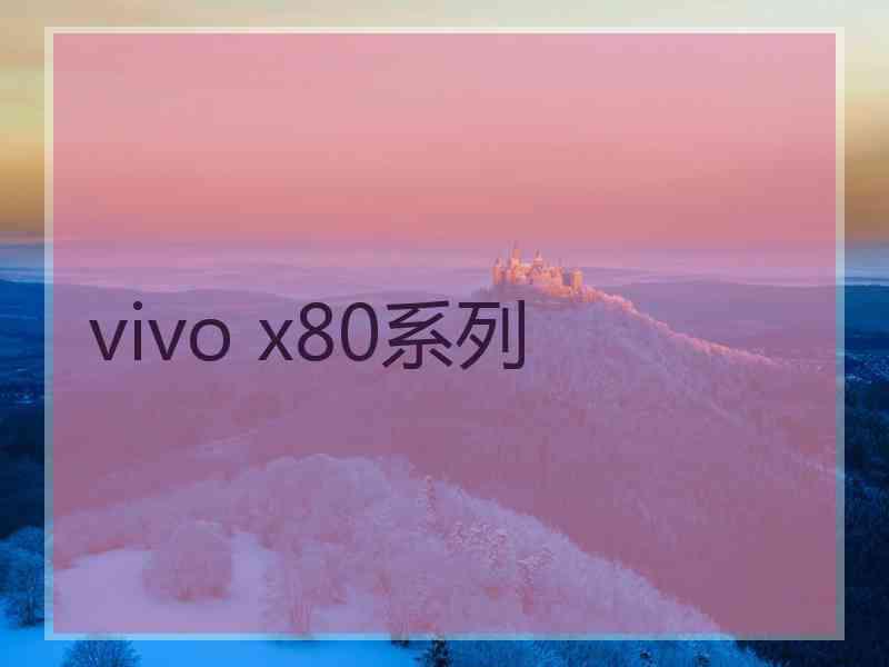 vivo x80系列