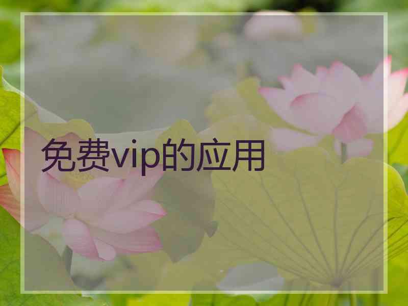 免费vip的应用