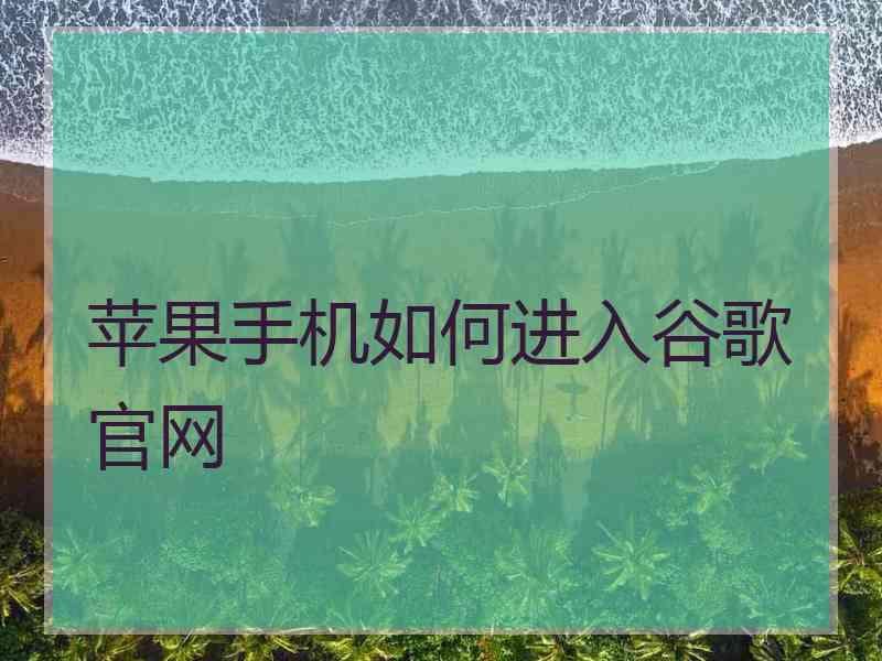 苹果手机如何进入谷歌官网