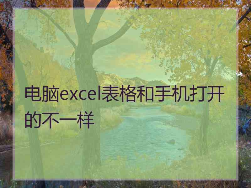 电脑excel表格和手机打开的不一样