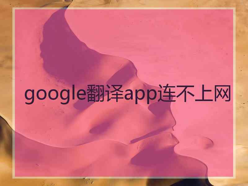 google翻译app连不上网