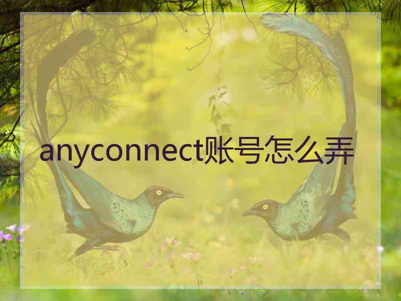 anyconnect账号怎么弄