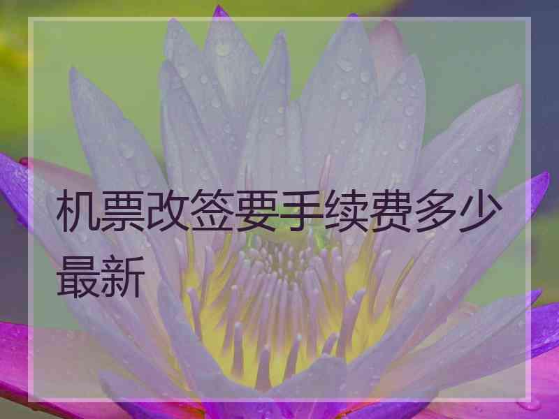 机票改签要手续费多少最新