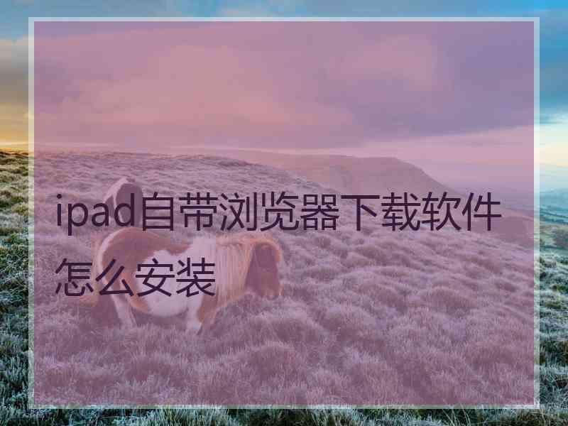 ipad自带浏览器下载软件怎么安装