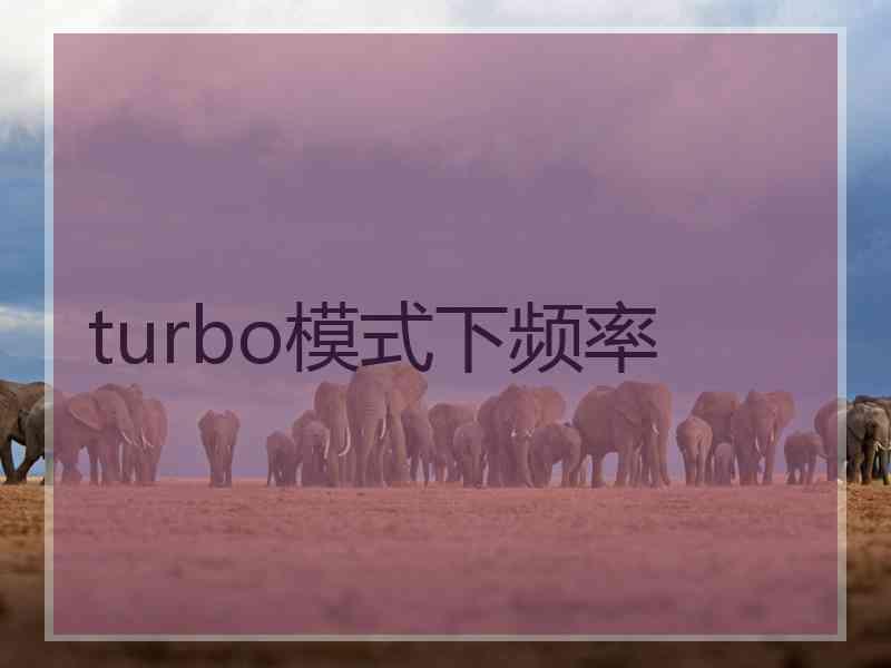 turbo模式下频率