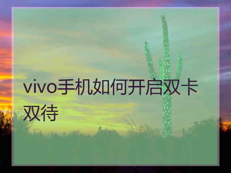 vivo手机如何开启双卡双待