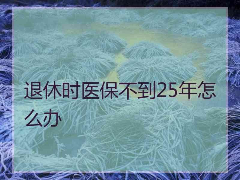 退休时医保不到25年怎么办