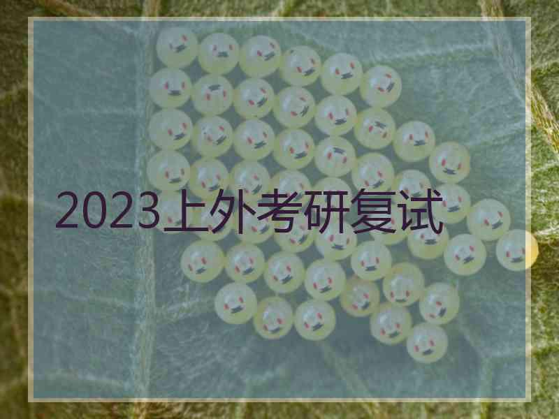 2023上外考研复试