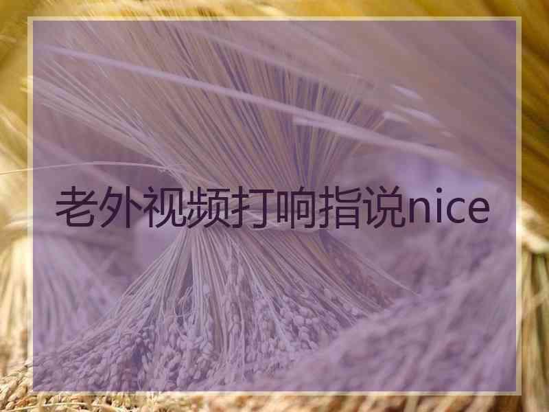 老外视频打响指说nice