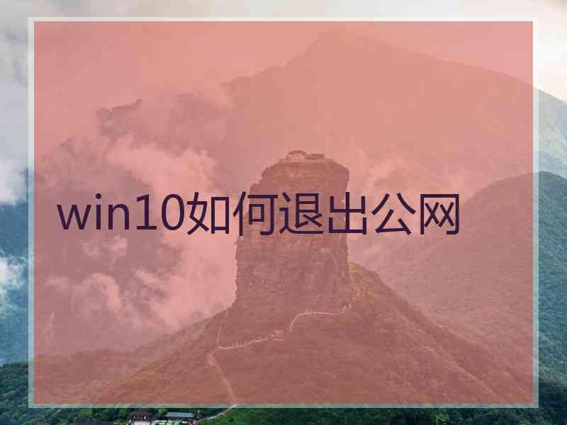 win10如何退出公网