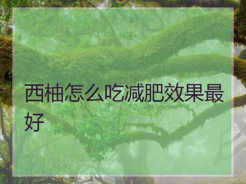 西柚怎么吃减肥效果最好